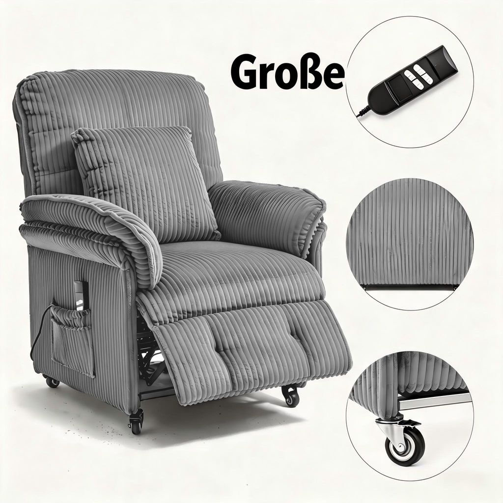 Elektrischer Relaxsessel mit 2-Motor, Liegesessel mit 360° Produktbild 