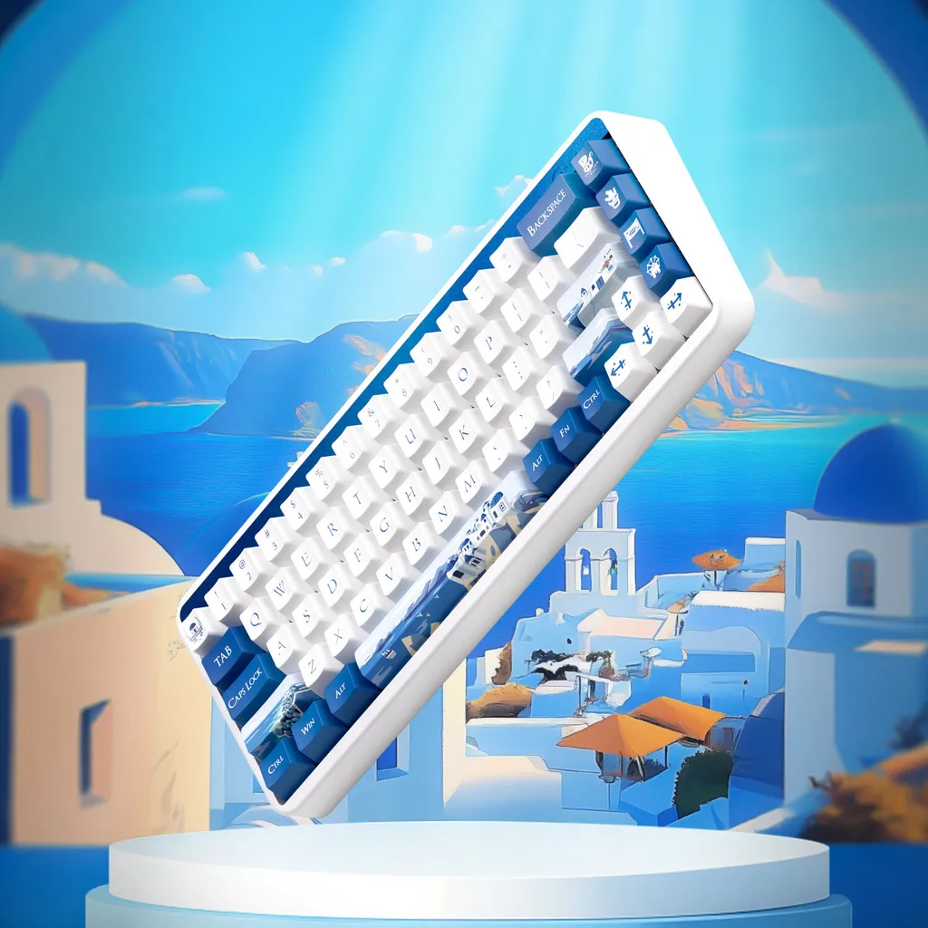 Clavier Compact 65% Akko JIN 01 Santorin Idéal pour Bureau et Jeu
