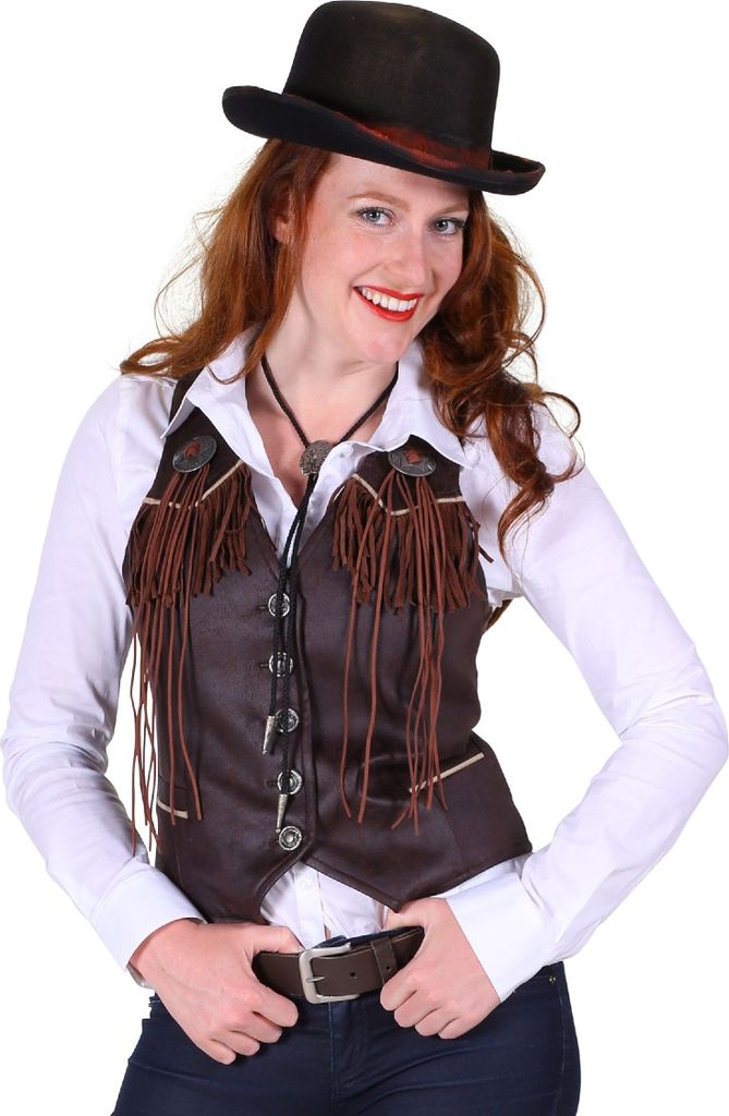 T2286-1300-XL braun Damen Cowgirl Weste Country Weste Gr.XL