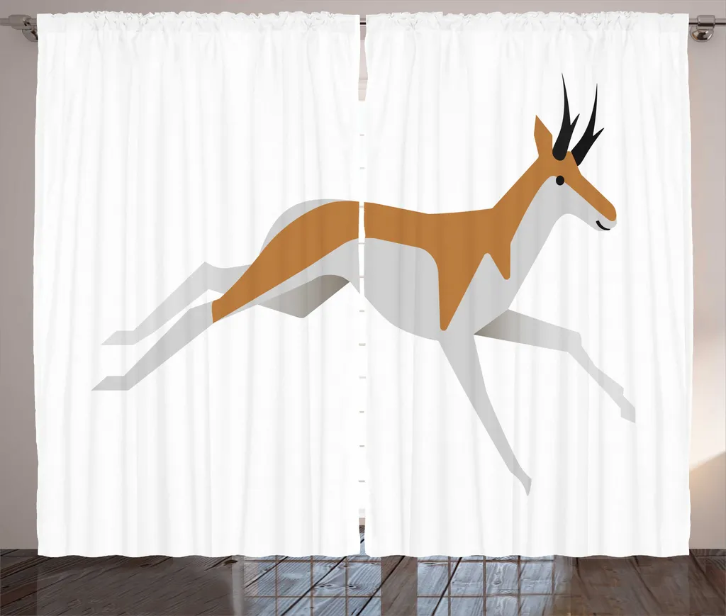 Rideau de Chambre Motif Animalier Antilope avec Crochets 280x225 cm