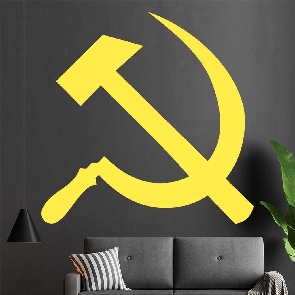 Hammer und Sichel Wandtattoo in 6 Größen - Wandaufkleber Wall Sticker - Dekoration, Küche, Wohnzimmer, Schlafzimmer, Badezimmer