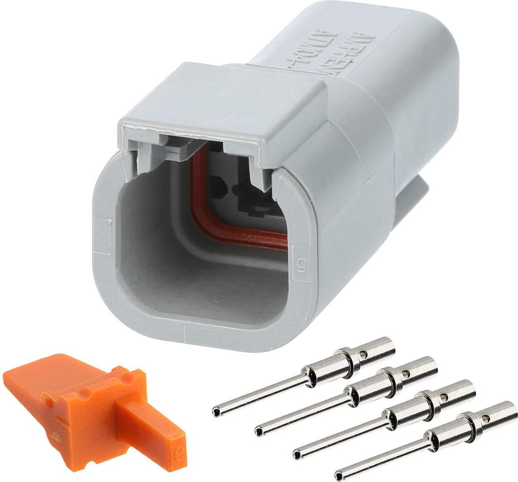 Amphenol AS-4SM 110 SET-Kabelstecker ATM-Serie Stift, 4-polig, Crimpanschluss Isolationsdurchmesser 1,35mm - 3,05mm,