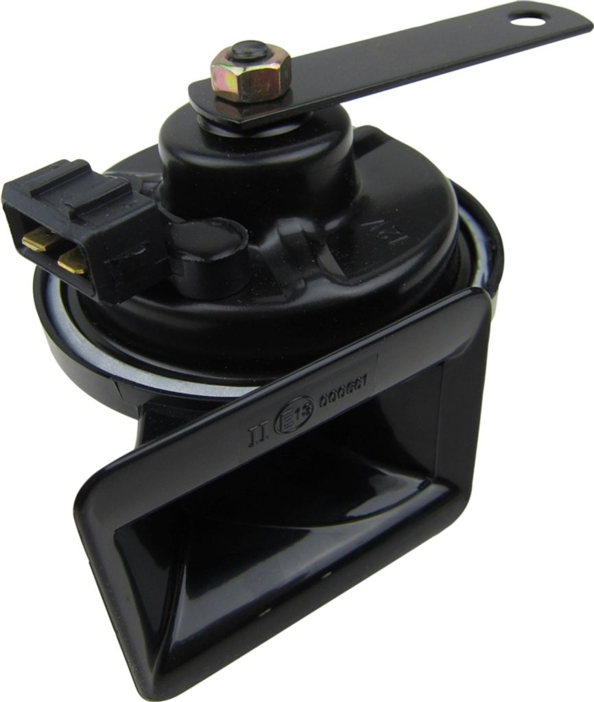 Hupe Horn Fanfare Signalhorn 12V TIEFTON Stecker ECKIG für VW Audi Seat Skoda MB
