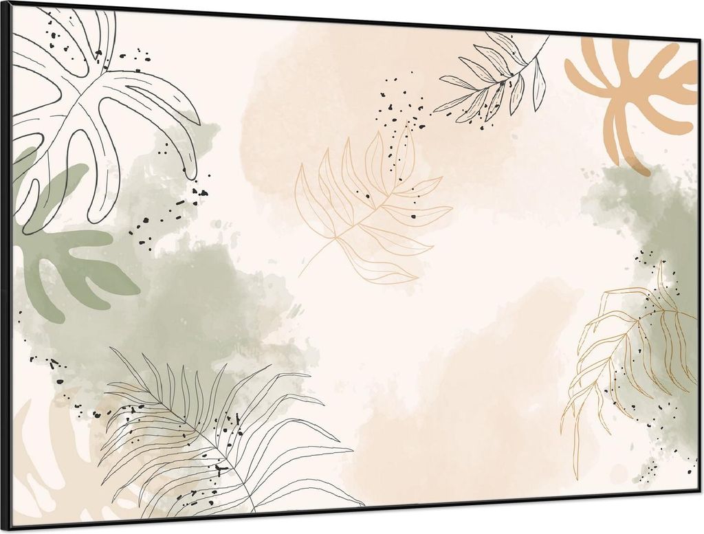 Wallario Wandbild Botanisches Aquarell, Größe: 61 x 91,50 cm, Poster mit schwarzem Aluminiumrahmen
