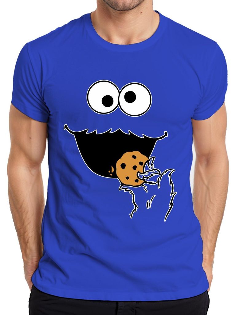 Keksmonster, grappig T-shirt voor heren, met afbeelding van Productafbeelding 