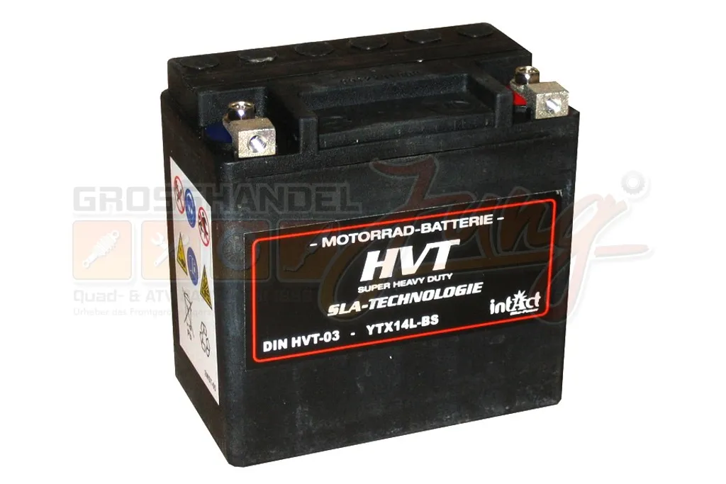 Batterie HVT YTX14L-BS INTACT Bike Power 250A remplie et chargée