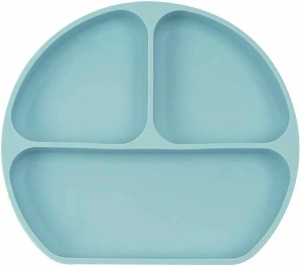 Piatto Safta Bear Silicone Ventosa Azzurro | Svezzamento Sicuro BPA Free