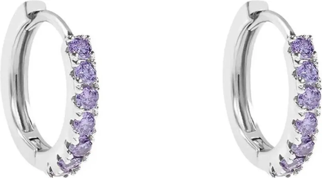 SilberDream Orecchini In Argento Sterling 925 Con Zirconi Lilla - SDO503V - Gioielli Eleganti Per Donna
