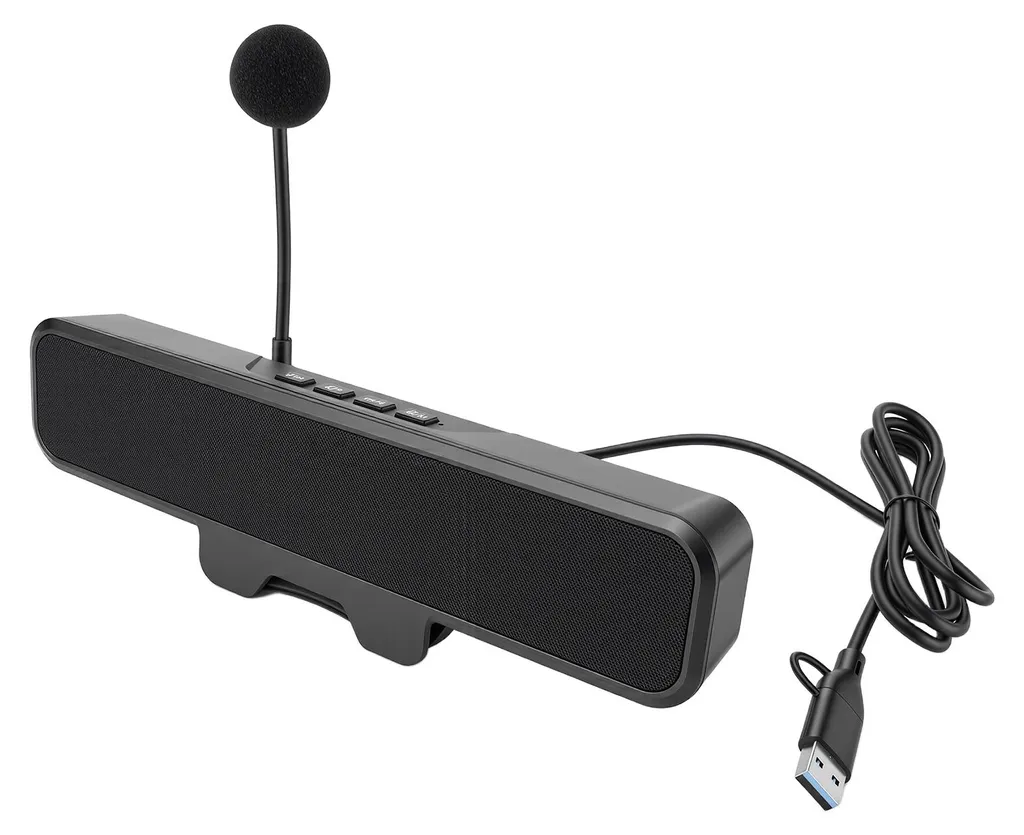 Haut-parleur USB pour PC avec contrôle volume et micro pour écran PC