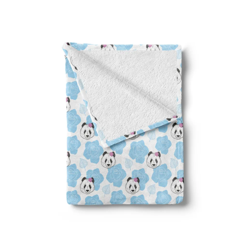 Plaid Artistico ABAKUHAUS 175x230 - Coperta Flanella Panda e Foglie - 2