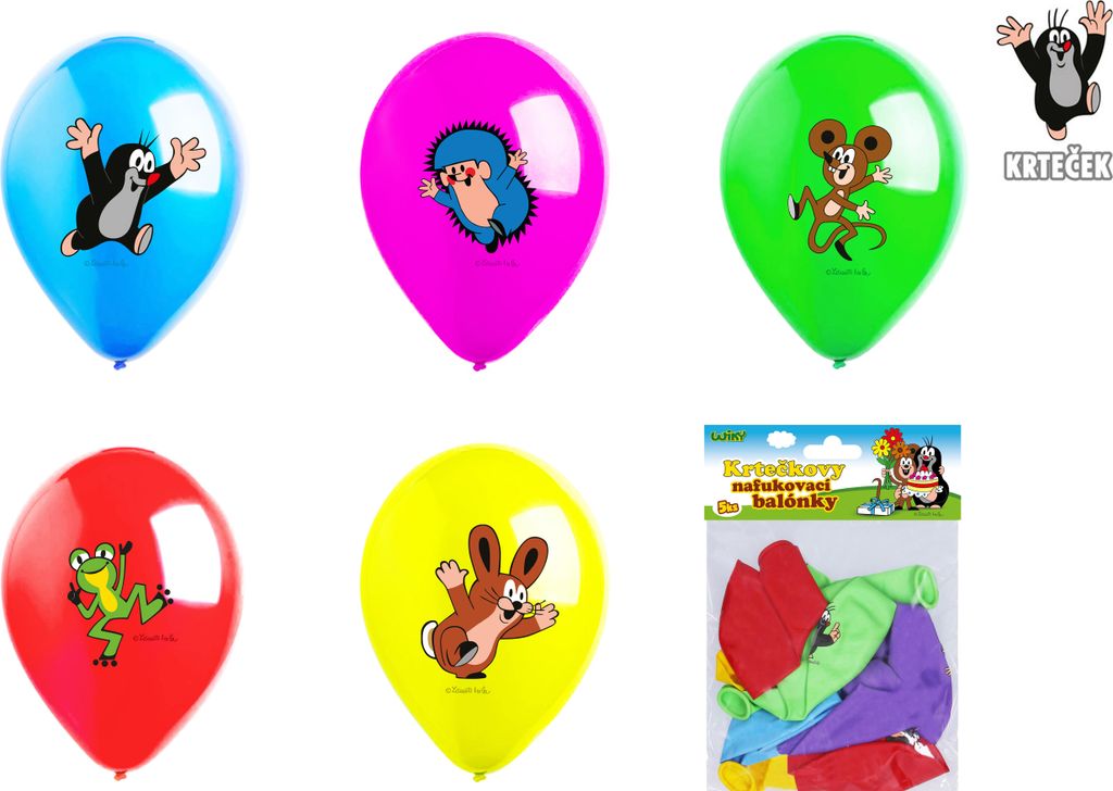 Aufblasbarer Ball 30 cm Maulwurf + Freunde – 5er-Set, 5 Produktbild 
