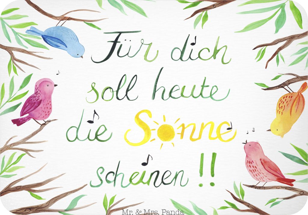 Mr. & Mrs. Panda magnet Vögel Sonne - Geschenk, Kühlschrankmagnet, whiteboardmagnet, Pinnwandmagnet, Notizhalter, Dekomagnet, Dekoration