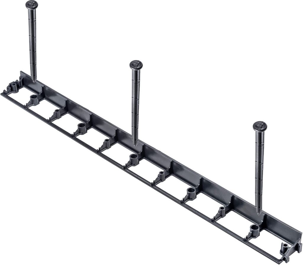 KADAX Rasenkante mit 3 Nägel "Raberg", Beeteinfassung aus Kunststoff mit Click-System, Schwarz, 45 mm, 1 Stück