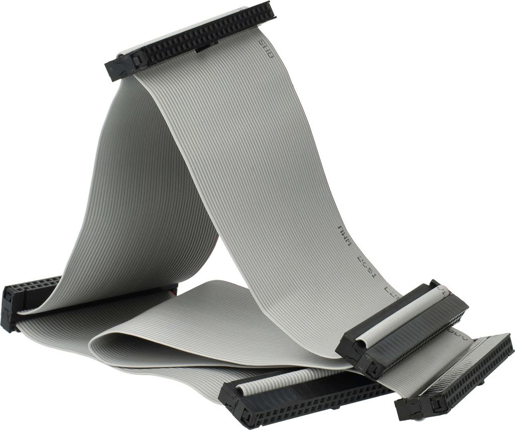 vhbw SCSI-Flachbandkabel zum Anschluss von 5 SCSI-Geräten - Innenkabel, 50-polig, 50 cm
