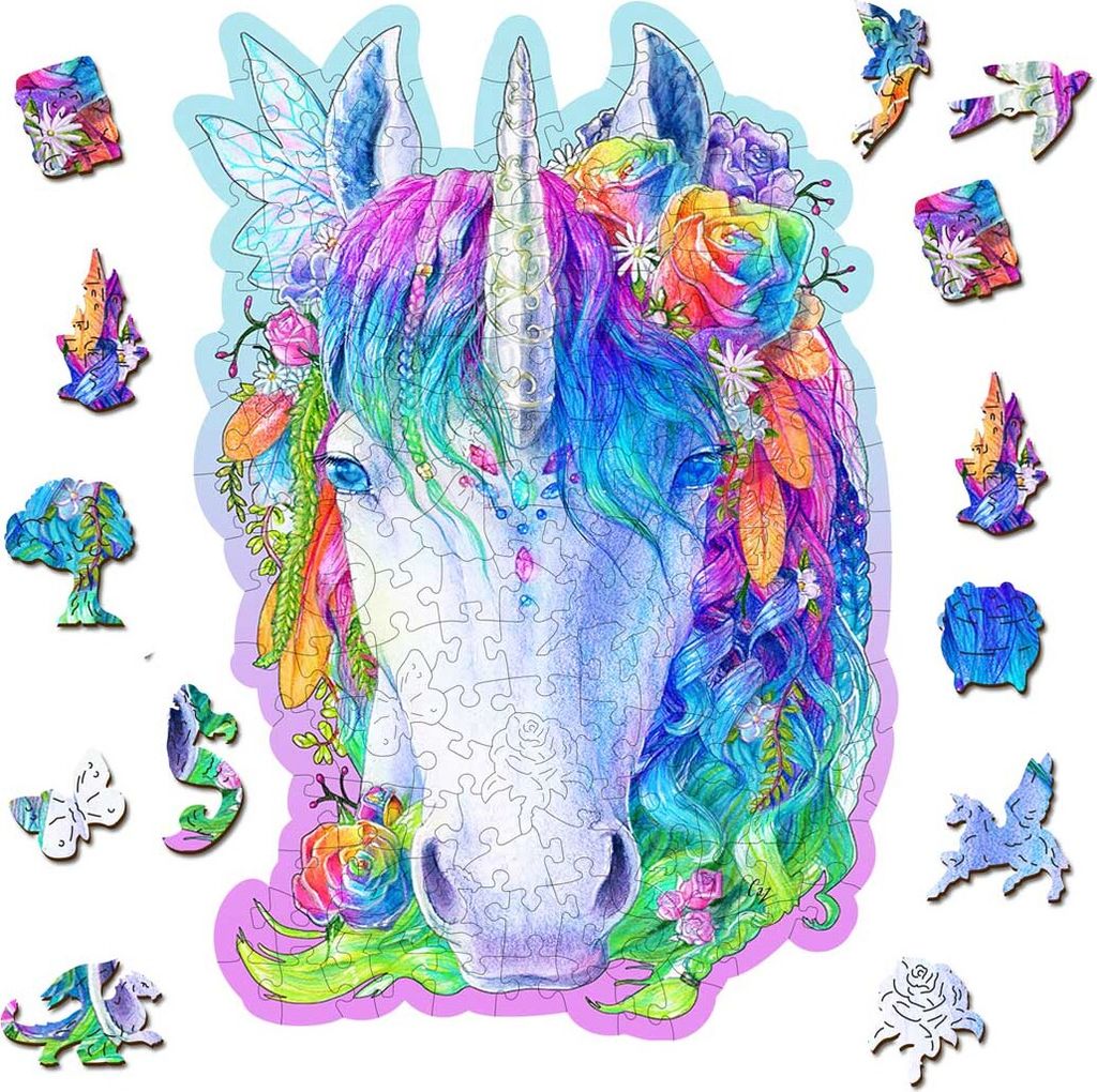 Wooden City Holz Puzzles Stylish Unicorn