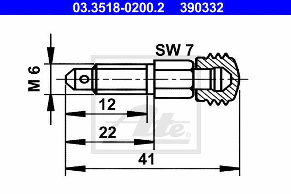 ATE Entlüftungsschraube 03.3518-0200.2 22,0mm Produktbild 