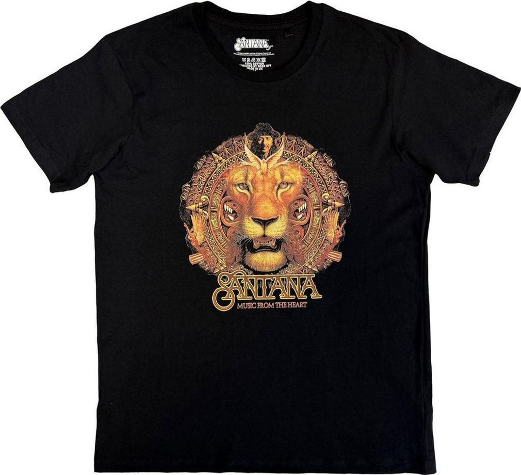Santana - "Lionhead" T-Shirt für Herren/Damen Uni RO15362 (S) (Schwarz)