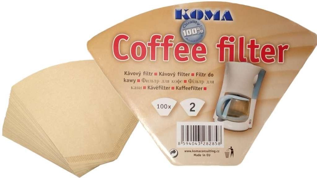KOMA KF02 - Filtro caffè n. 2 - 100 pezzi in confezione Immagine del prodotto 