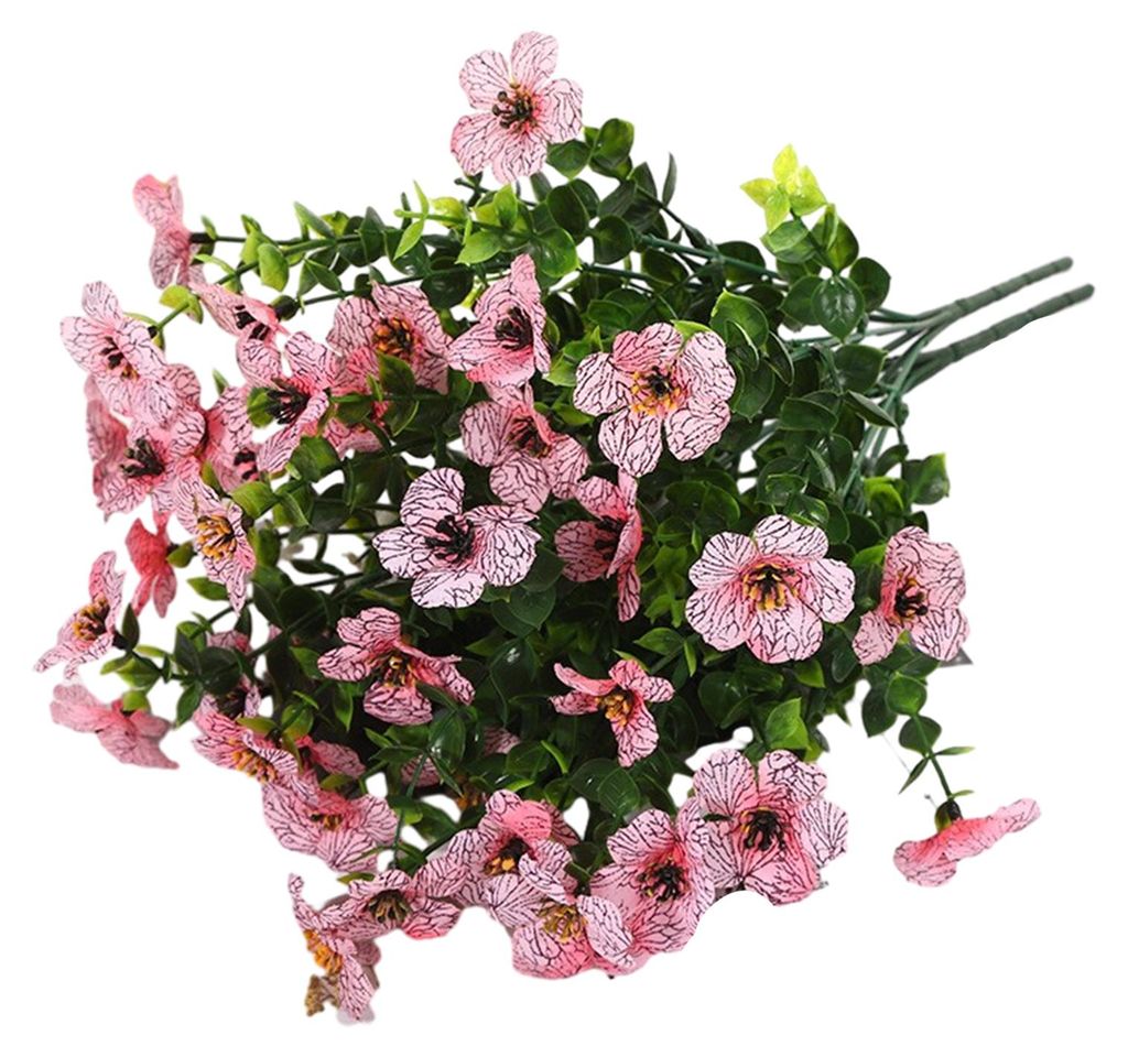 7 künstliche Veilchen, Strauß aus Seidenveilchen, UV-beständig, für den Außenbereich, geeignet für Vase, Haus, Garten, Hochzeitsdekoration