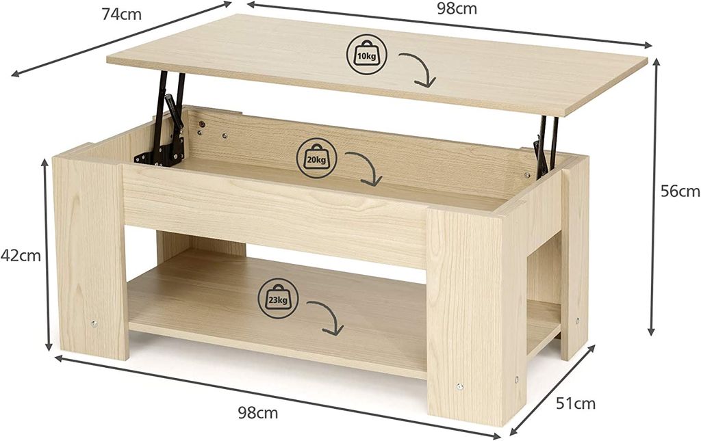Patifirst Runder Couchtisch Acryl - 40x40x42cm 2-Etagen Beistelltisch