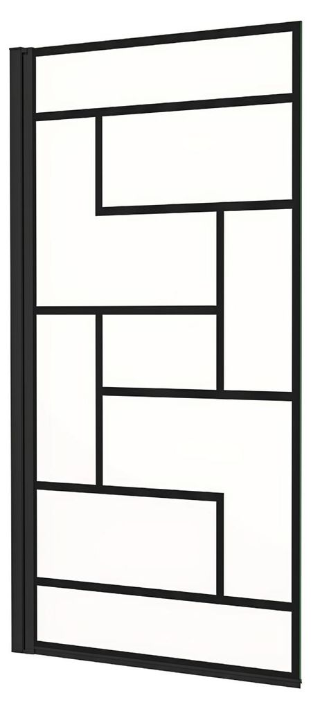AICA Schwarz Badewannenaufsatz 80cmx140cm Faltwand 6mm Produktbild 
