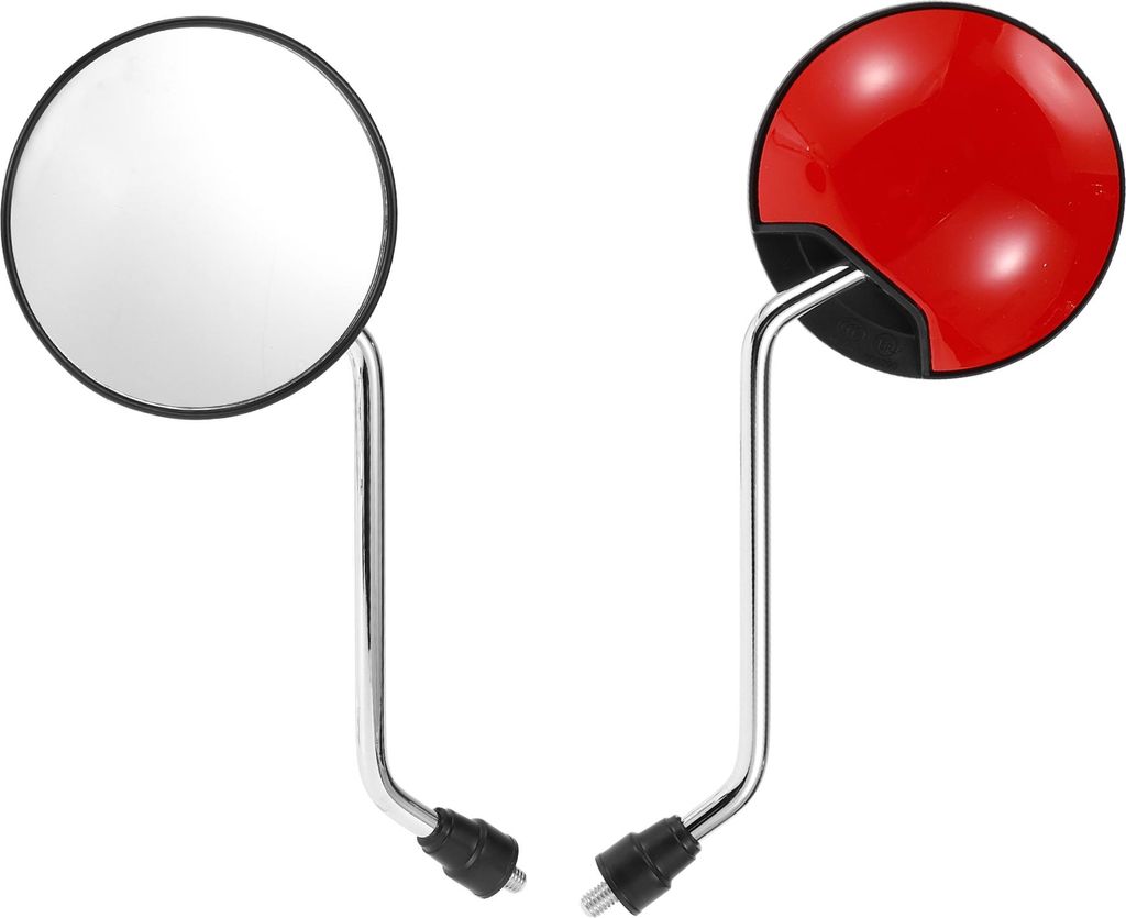 1 Satz M8 Universal Motorrad Rückspiegel Lenkerende Seitenspiegel Halterung Einstellbar Eisen Kunststoff Silber Ton Rot Runde Form