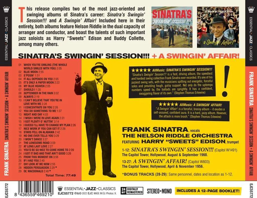 Compilation Sinatra Swingin' Session Remasterisée Or Noir Jazz Vocal