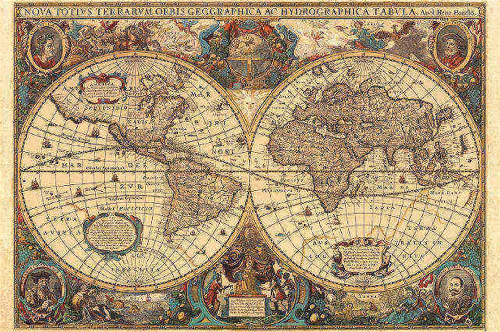 Affiche de collection Carte historique 5000d style ancien 70x100cm