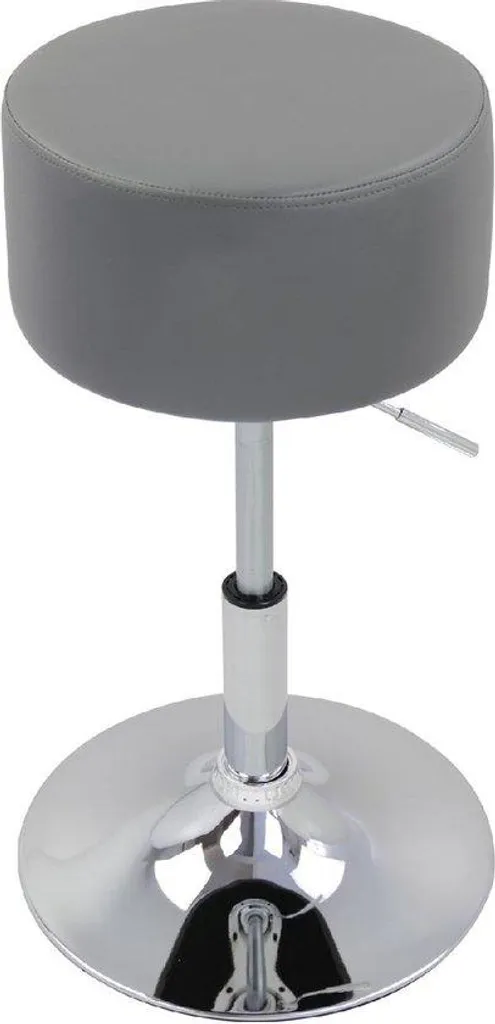 Tabouret de bar pour comptoir de cuisine gris réglable avec dossier dos