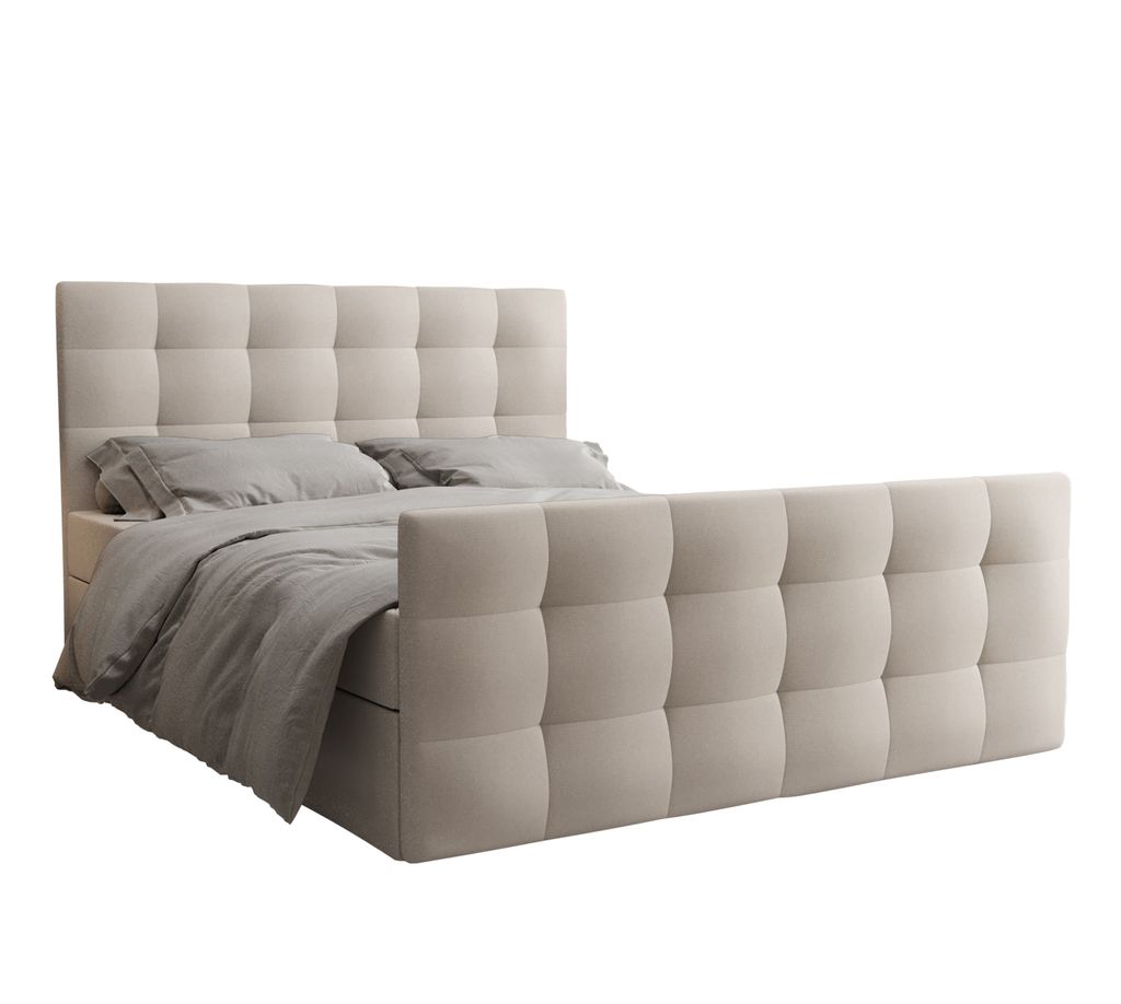 AX LIVING Boxspringbett 140x200 mit Bettkasten Orchido Produktbild 