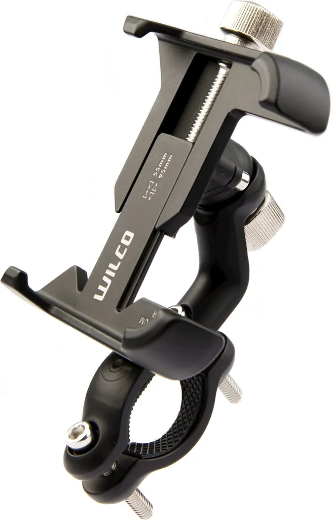 Porta telefono Cortina Wilco Nero: Alluminio Premium per Manubrio Bici