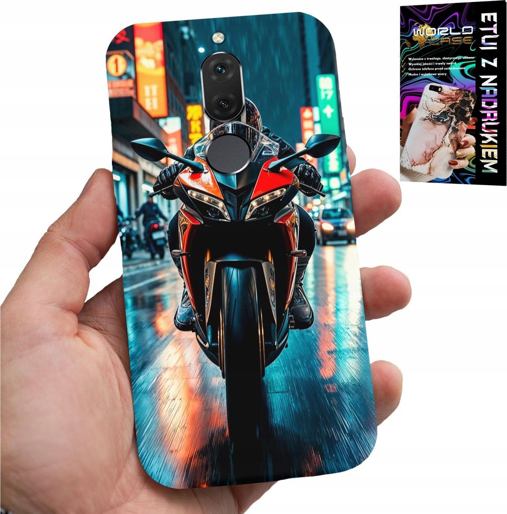 Hülle Für Huawei Mate 10 Lite - Motorrad, Motorrad Einrad Designs + Glas