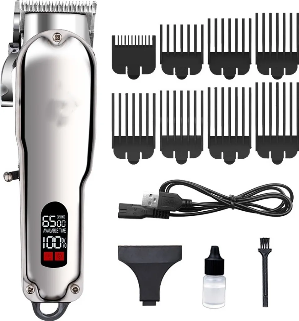 INF Tagliacapelli Professionale USB con 8 Pettini - Taglio Barba e Capelli