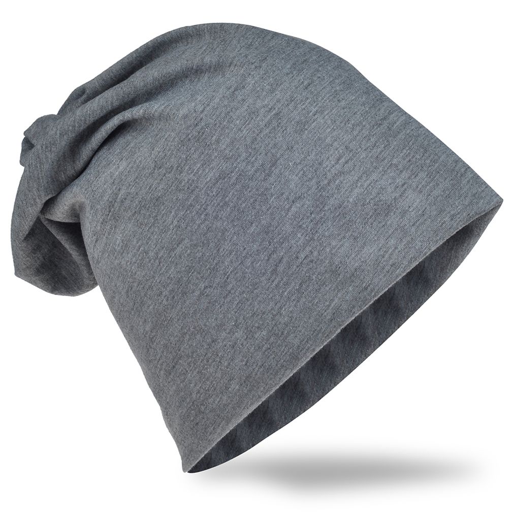 Beanie Muetze Unifarbe Dunkelgrau Produktbild 