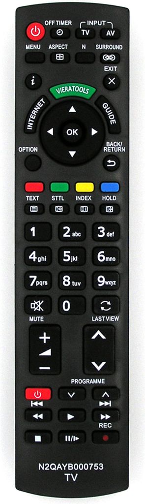 Ersatz Fernbedienung für Panasonic TV TX-P46GQ21 | TX-P46GW30 | TX-P46GW30J |