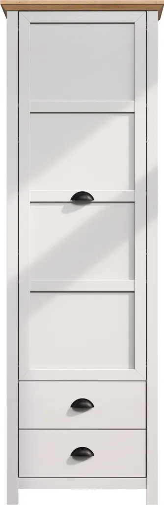 Armoire d'entrée LANDSIDE bois et blanc 1 porte 2 tiroirs L65 cm