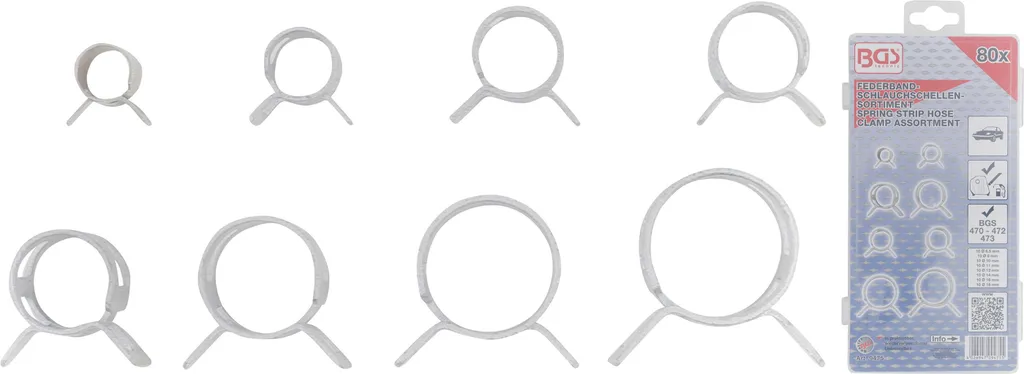 BGS 9475 Assortimento Fascette Elastiche Professionali 80 Pz