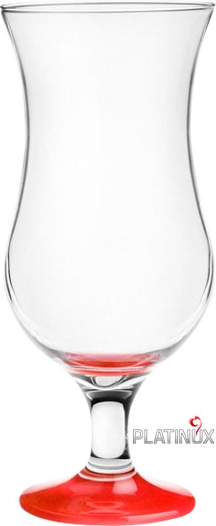 6er Set Cocktailgläser 420ml mit rotem Boden Produktbild 