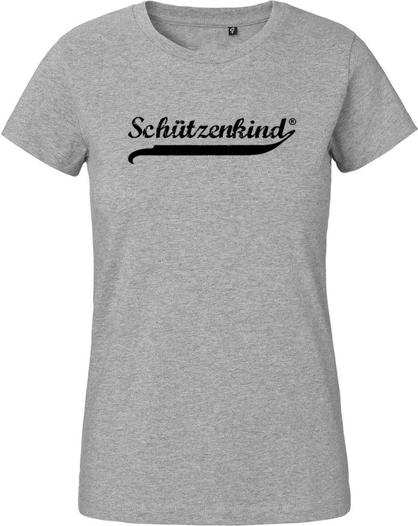 Hellweg Druckerei Frauenshirt Schützenkind Vintage Geschenk Oberteil Sport Grey Größe XS Bio Baumwolle Fairtrade Schützenkind Vintage Aufmerksa...