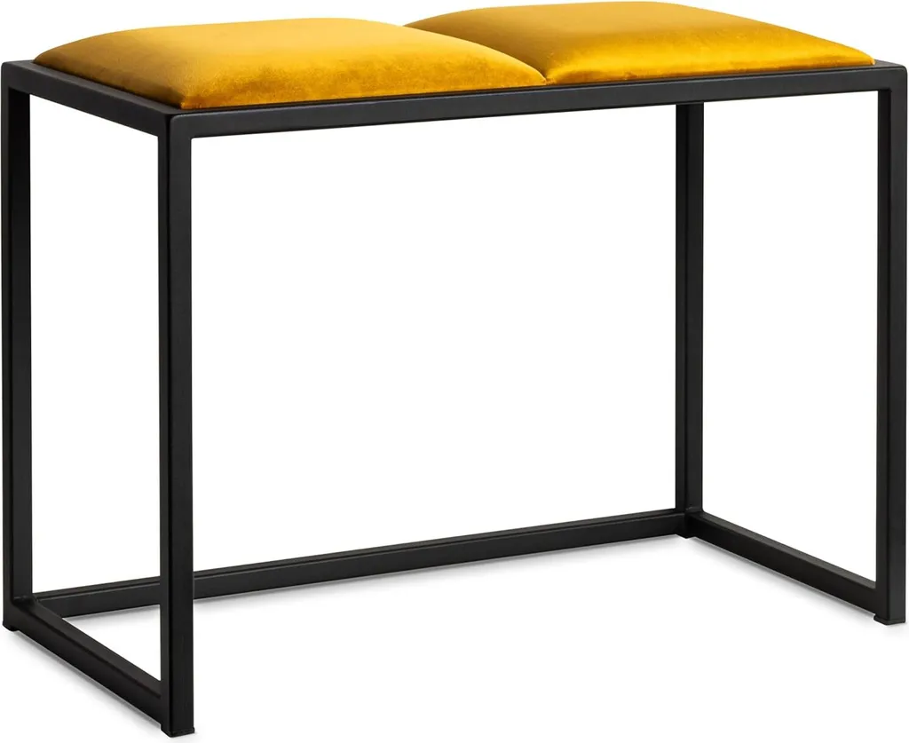 Panca Ingresso Loft Gialla 64,5cm - Appendiabiti Fatto a Mano - 1