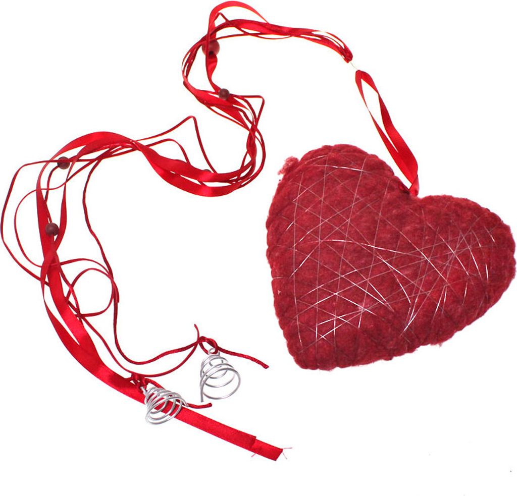 Filzherz Drahtumwicklung u. Band bordeaux 20cm Hochzeit