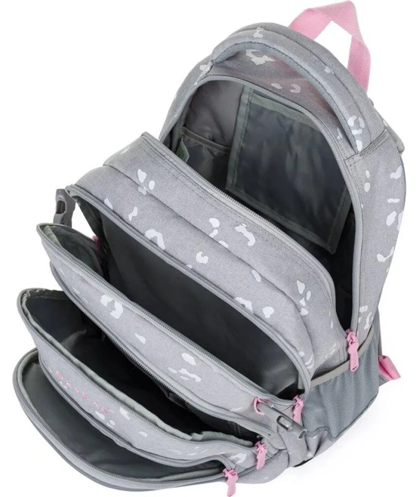 Sac à dos collège OXYBAG OXY SCOOLER Gris à motifs géométriques 30L