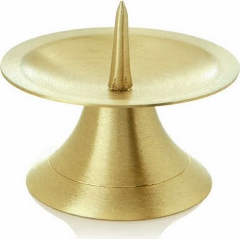 Kerzenleuchter goldfarben, satiniert, Durchmesser 110mm, mit Dorn (Alternative 503002.26 oder 10-371/B)