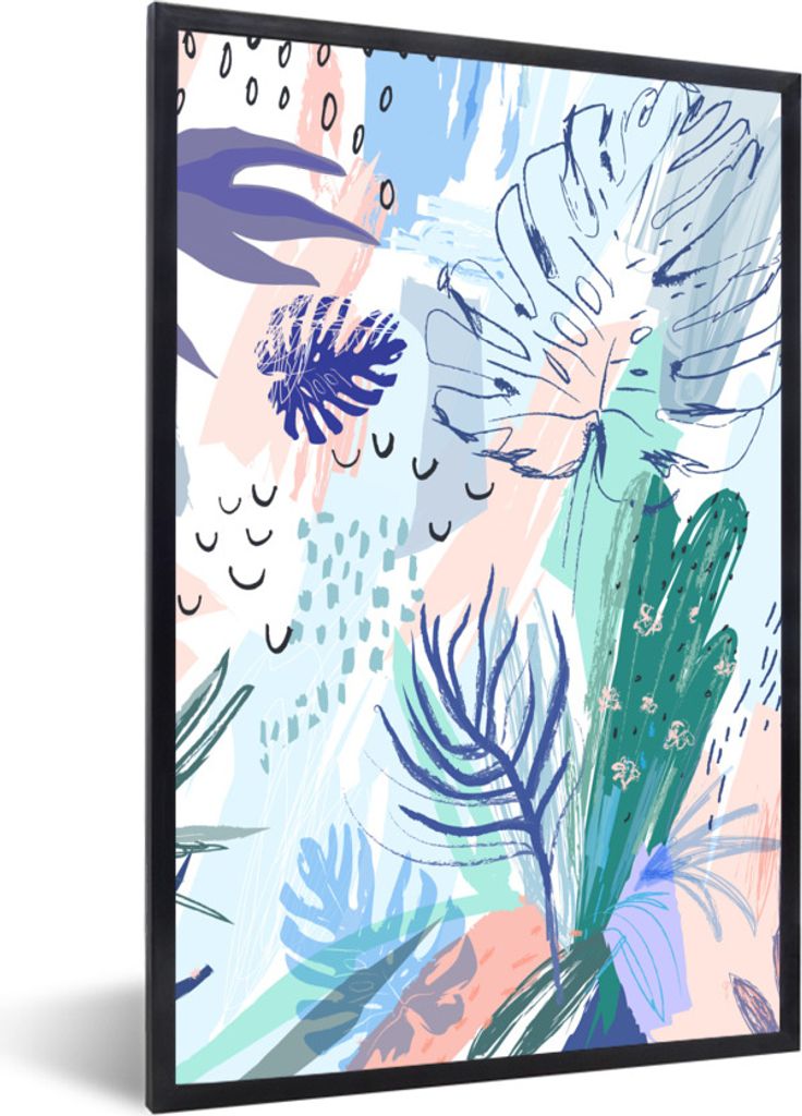 MuchoWow Gerahmtes Poster Sommer - Blatt - Fleck 20x30 cm - Poster mit Schwarzem Bilderrahmen Wandposter Rahmen Foto Bilder - Drucken - Bilder Po...