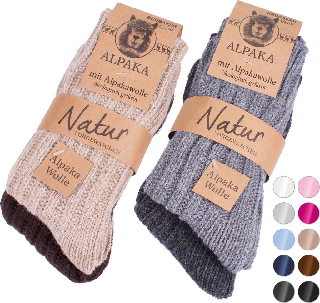 Chaussettes Cachemire Et Laine - Lot De 4 Paires | 48% Laine, 40% Cachemire | Très Épaisses Et Chaudes | Unisexe Tailles 39-50