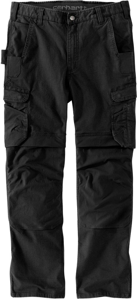 Carhartt 105072 Relaxed Straight Steel Rugged Flex Ripstop Double-Front Cargo Pant Black W30