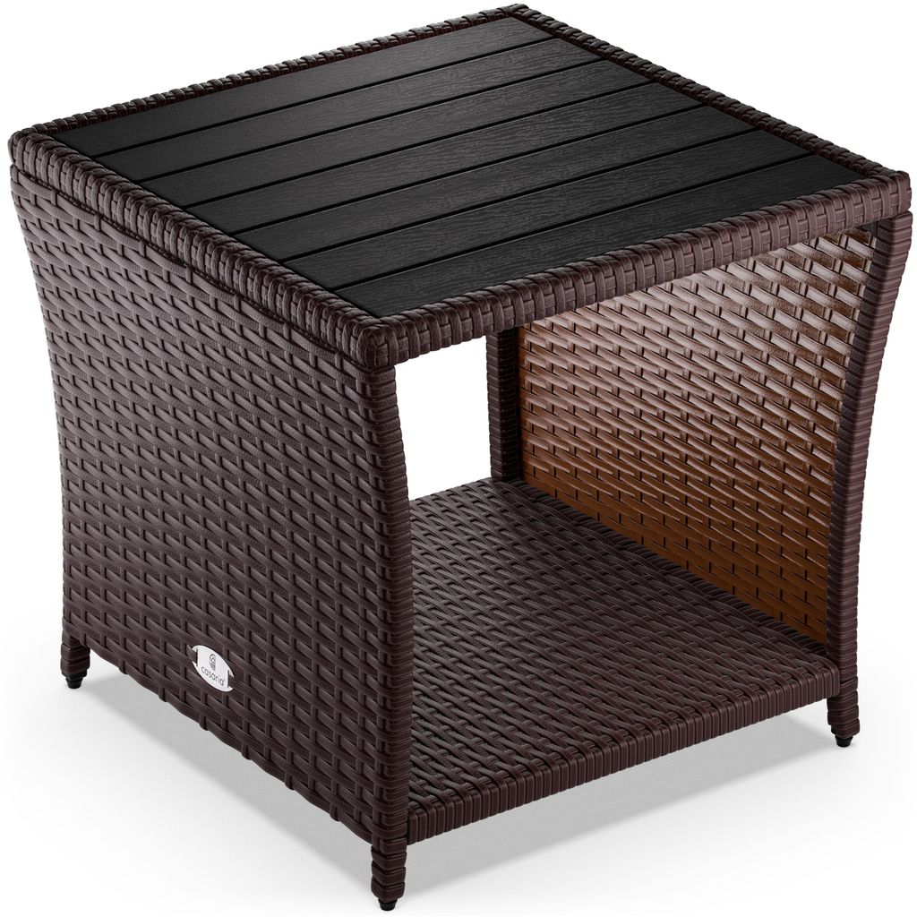 Casaria Tavolino in Polyrattan Piano in WPC 45x45x40cm Immagine del prodotto 