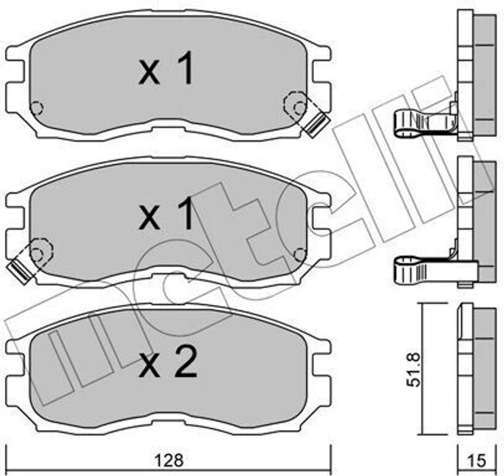 METELLI Bremsbeläge Satz Vorne Bremsklötze für MITSUBISHI Galant VIII Limousine (EA) 22-0224-0
