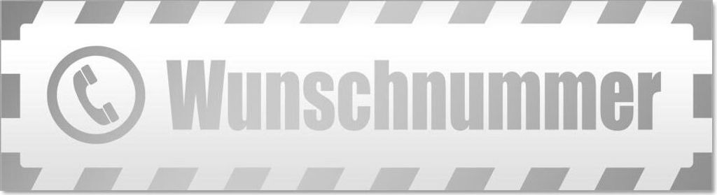 Kiwistar Wunschnummer gestreift Magnetschild Schild magnetisch - 45cm Silber - Magnetfolie für Auto PKW Kfz