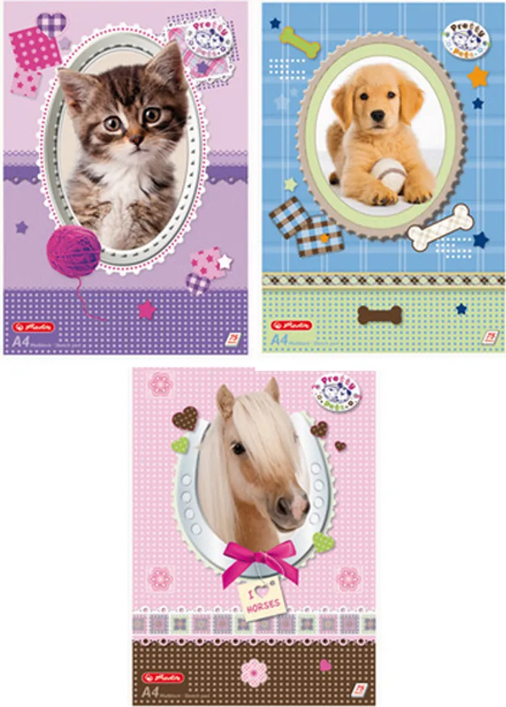 Bloc à colorier herlitz Pretty Pets A4 75 pages fini l'ennui des petits
